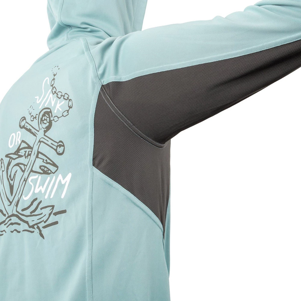 Best deal โญ Desolve Fish Face Mens Hoodie Azure Blue ๐ฅฐ - Image 6