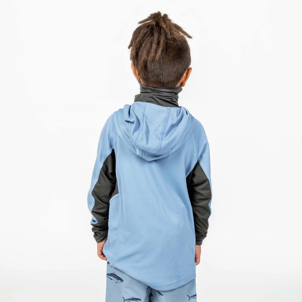 New ๐ Desolve Fish Face Hoodie Kids Atlantic Blue ๐