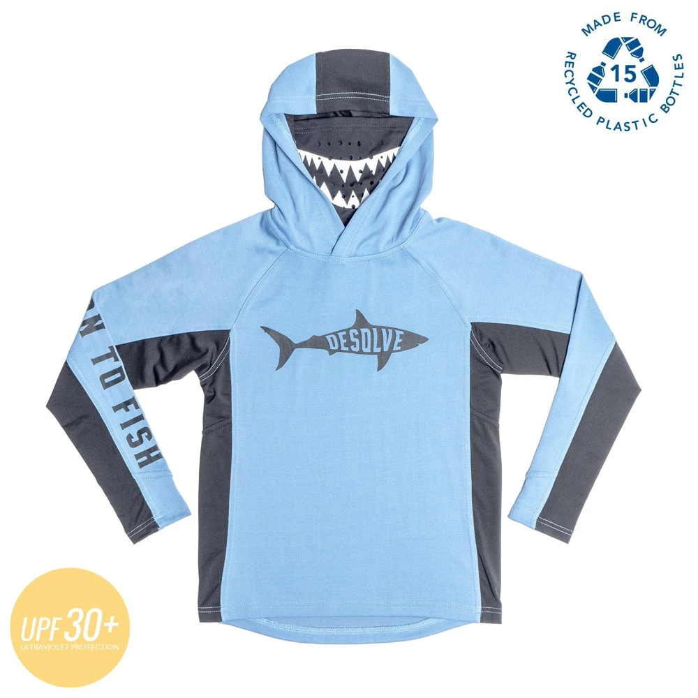 New ๐ Desolve Fish Face Hoodie Kids Atlantic Blue ๐ - Image 3