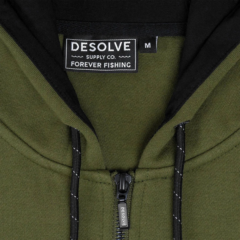 Outlet ๐ Desolve Scale Mens Zip Hoodie Khaki ๐งจ - Image 3